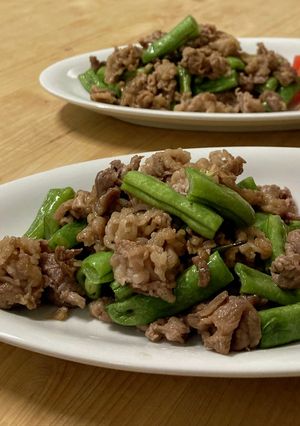 牛肉とインゲンの塩バター炒め-レシピのメイン写真