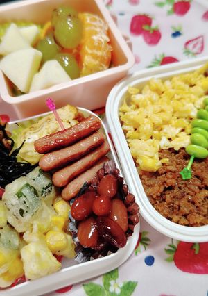 鶏そぼろごはん弁当☆-レシピのメイン写真