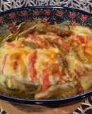 こんがりチーズのナスとトマトの重ね焼き