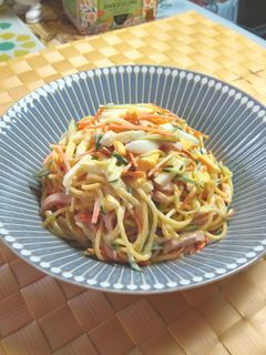 ゆで卵たっぷり♪スパゲティサラダ-レシピのメイン写真