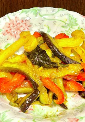 パプリカと茄子のカレー炒め-レシピのメイン写真