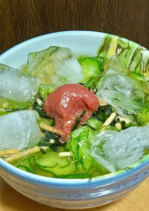 キュウリと梅干で冷やし茶漬け-レシピのメイン写真
