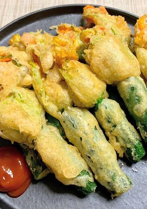 チーズとろける、花ズッキーニのフリット-レシピのメイン写真