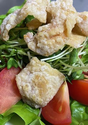 鶏皮が香ばしい！パリパリ・さくさくサラダ-レシピのメイン写真
