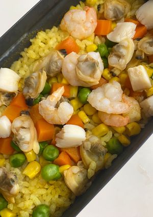 キャンプ飯！シーフードMIXカレーピラフ-レシピのメイン写真