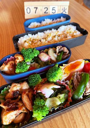 2023.7/25 小学生高校生男子弁当-レシピのメイン写真