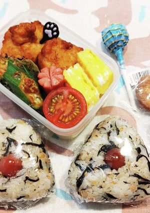 高１！男子弁当！梅ひじきのおにぎり　54-レシピのメイン写真