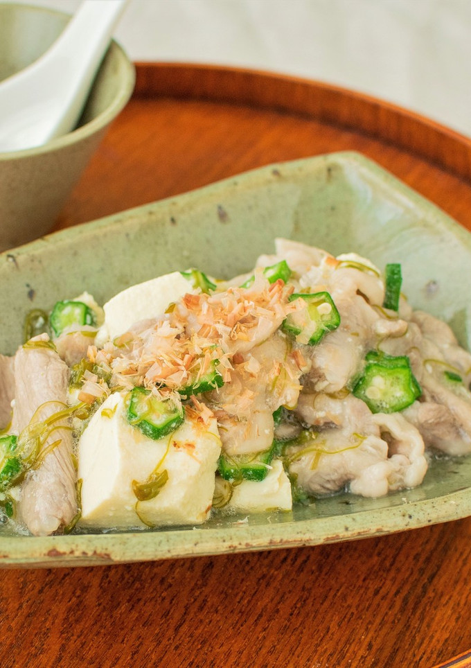 豆腐と柔らか冷しゃぶのねばねば和え♪-レシピのメイン写真
