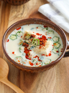 豆腐とオクラの冷やし豆乳坦々風スープ-レシピのメイン写真