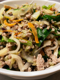 ザーサイと豚ひき肉炒めでさっぱり-レシピのメイン写真