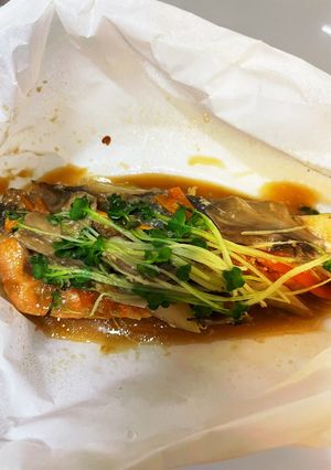 レンジでチン♪鮭の包み焼き（味噌味）-レシピのメイン写真