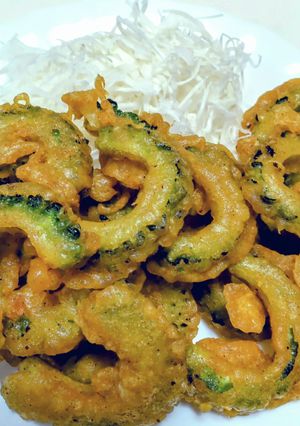 カレー風味のゴーヤの天ぷら♪おつまみに♡-レシピのメイン写真