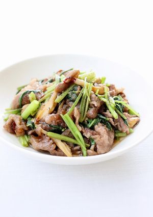 旨っ【牛肉と空芯菜のニンニクぽん酢炒め】-レシピのメイン写真