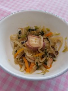 【学校給食】もやしとタコのピリ辛炒め-レシピのメイン写真