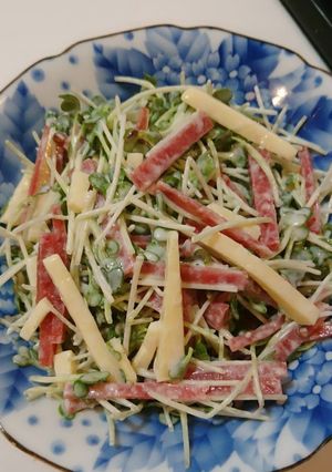 簡単！激ウマ！サラミとチーズのサラダ♪-レシピのメイン写真