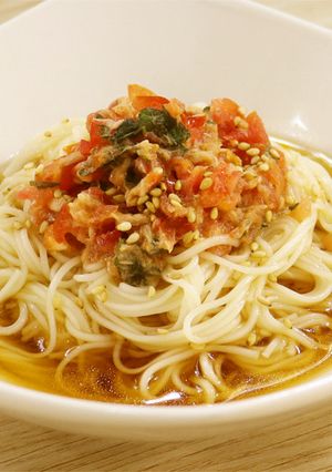 爆速そうめんシリーズ☆ツナトマトそうめん-レシピのメイン写真