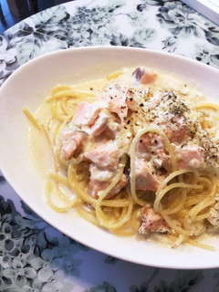生サーモン余ったら☆クリームパスタ-レシピのメイン写真