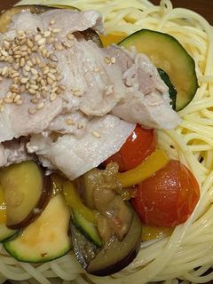 豚肉と夏野菜のマリネパスタ-レシピのメイン写真