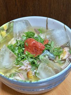 塩サバで冷やし茶漬け・梅干&大葉風味-レシピのメイン写真
