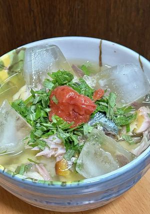 塩サバで冷やし茶漬け・梅干＆大葉風味-レシピのメイン写真