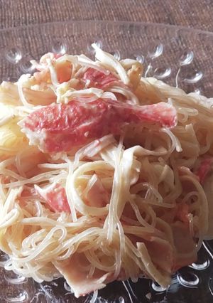 素麺風ワサマヨ★カニカマ★春雨でアレンジ-レシピのメイン写真