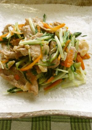 豚肉と空心菜の炒め物-レシピのメイン写真