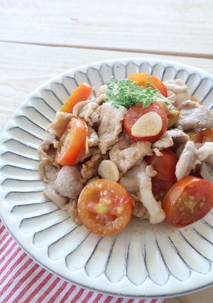 豚肉とイタリアントマトのガーリック炒め-レシピのメイン写真