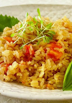 夏休み！炊飯器！お手軽☆トマトごはん-レシピのメイン写真