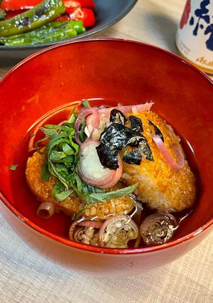 夏にさっぱり！焼きおにぎり出汁茶漬け-レシピのメイン写真