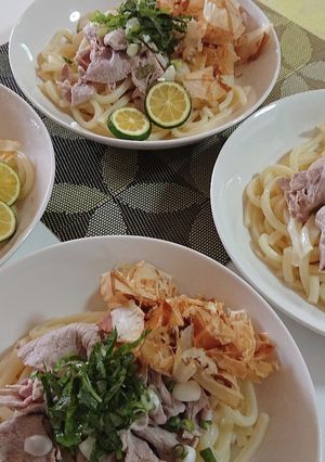 自宅食堂冷しゃぶうどん-レシピのメイン写真