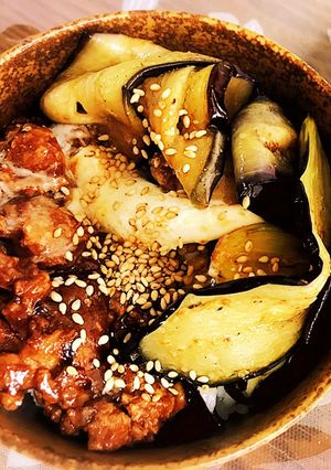 簡単ナスの肉味噌丼-レシピのメイン写真