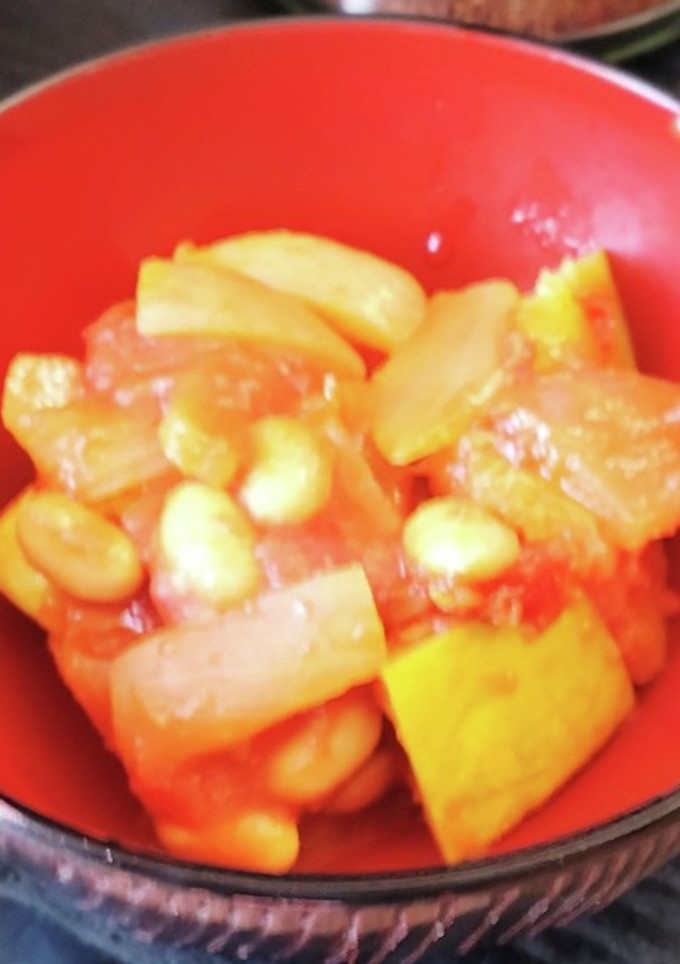 かぼちゃと大豆のトマト煮-レシピのメイン写真