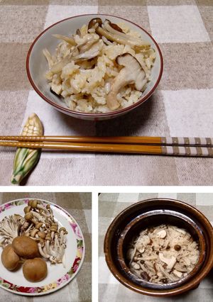 レンジで　きのこ御飯　(茶碗6杯分)-レシピのメイン写真