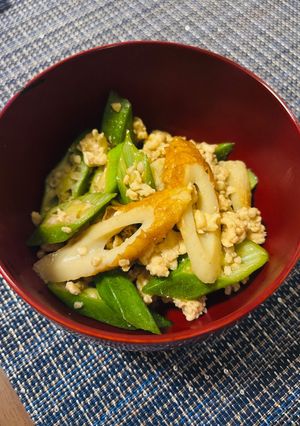 オクラと鶏ひき肉の甘辛炒め-レシピのメイン写真