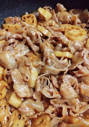 簡単！美味い！豚バラ蓮根！-レシピのメイン写真