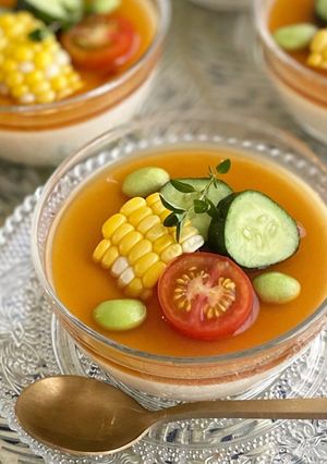 卵なし♡冷たい茶碗蒸し風☆野菜の豆乳寄せ-レシピのメイン写真