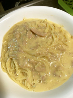 ツナで玉子かけパスタ-レシピのメイン写真