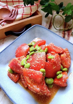 トマトと枝豆のみそチーズサラダ-レシピのメイン写真