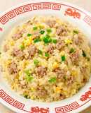 町中華！簡単ひき肉と卵とネギのチャーハン