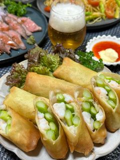 アスパラ海老チーズの春巻き♪-レシピのメイン写真