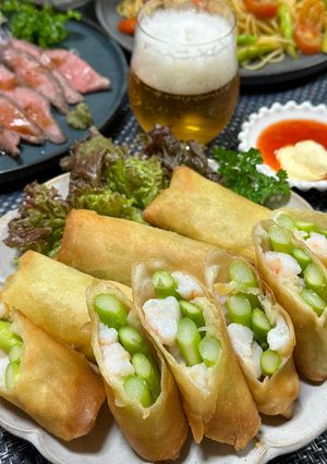 アスパラ海老チーズの春巻き♪-レシピのメイン写真