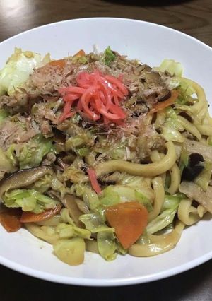 味の素鶏ガラスープで作る和風焼きうどん-レシピのメイン写真