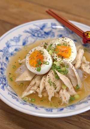 蒸し鶏としらたきの鶏だし冷麺風-レシピのメイン写真