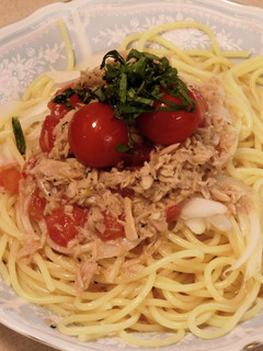 暑い日に 冷製トマトスープパスタ-レシピのメイン写真