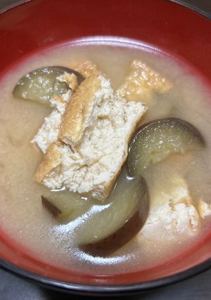 厚揚げなす味噌汁-レシピのメイン写真