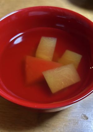 スイカの皮の冷やしお吸い物-レシピのメイン写真