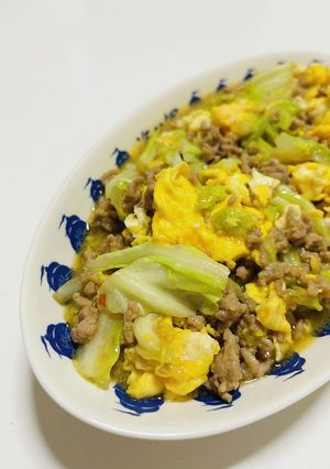 キャベツと卵の肉味噌炒め-レシピのメイン写真