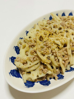 蓮根の肉味噌炒め-レシピのメイン写真