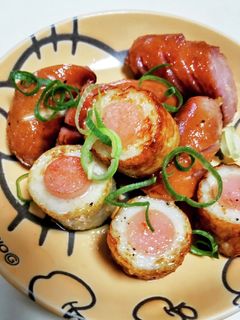 ソーセージとギョニソとチクワのマヨ炒め-レシピのメイン写真