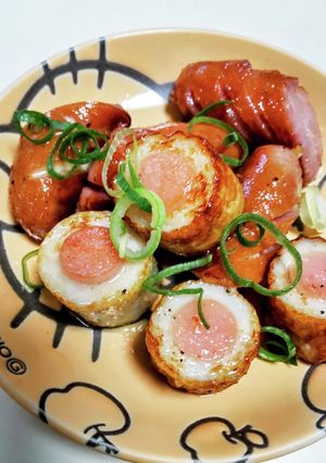 ソーセージとギョニソとチクワのマヨ炒め-レシピのメイン写真